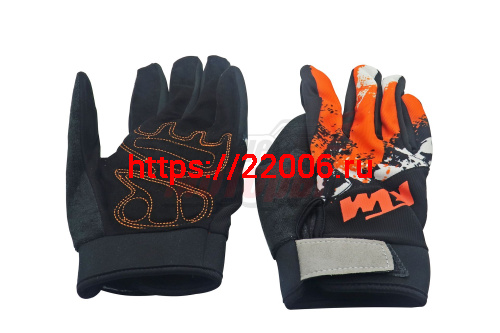 Перчатки мото KTM (тыл.часть-износост.дыш.ткань,ладонь-износост.ткань) черно-оранж, L Перчатки мото KTM (тыл.часть-износост.дыш.ткань,ладонь-износост.ткань) черно-оранж, L