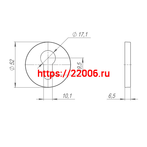 Накладка Fuaro (Фуаро) на цилиндр ET.R.SLR52 CP-8 хром фото 3