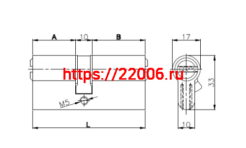 Цилиндровый Kale kilit (Кале килит) механизм 164 SN/90 (35+10+45) mm никель 5 кл. фото 2