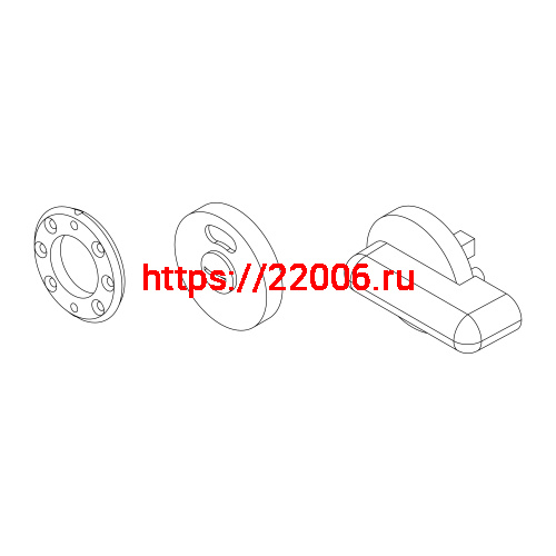 Ручка Ajax (Аякс) поворотная BK6.WC.CABIN PVC WH белый фото 2 Ручка Ajax (Аякс) поворотная BK6.WC.CABIN PVC WH белый фото 2