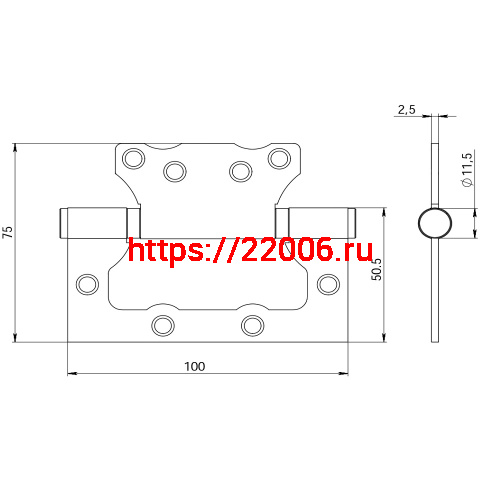 Петля Border (Бордер) без врезки (Петля бабочка ПБ) цинк белый фото 2 Петля Border (Бордер) без врезки (Петля бабочка ПБ) цинк белый фото 2