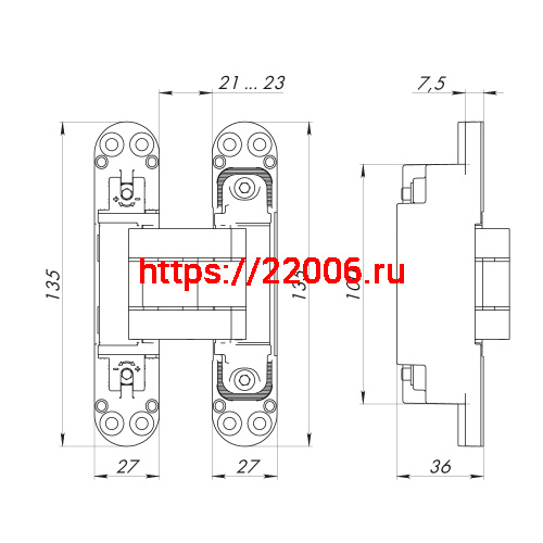 Петля Armadillo (Армадилло) скрытой установки U3D7800.VPG WH белый TECH фото 4 Петля Armadillo (Армадилло) скрытой установки U3D7800.VPG WH белый TECH фото 4