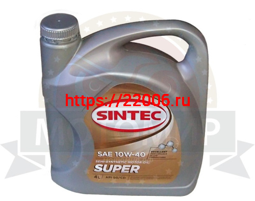 Масло SINTEC 10W40 Супер SG/CD SUPER 3000 полусинтетика - 4литра Масло SINTEC 10W40 Супер SG/CD SUPER 3000 полусинтетика - 4литра