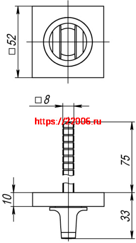 Ручка Fuaro (Фуаро) поворотная BKW8.K.KM52 (BKW8 KM) CP-8 хром фото 2 Ручка Fuaro (Фуаро) поворотная BKW8.K.KM52 (BKW8 KM) CP-8 хром фото 2