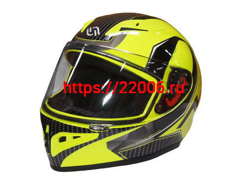 Шлем интеграл SHIRO SH-870 GO, цвет GREEN FLUOR, RED, YELLOW FLUOR размер M (1317)