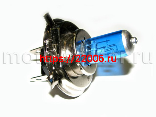 Лампа головного света галоген H4 P43T 18/18W синяя