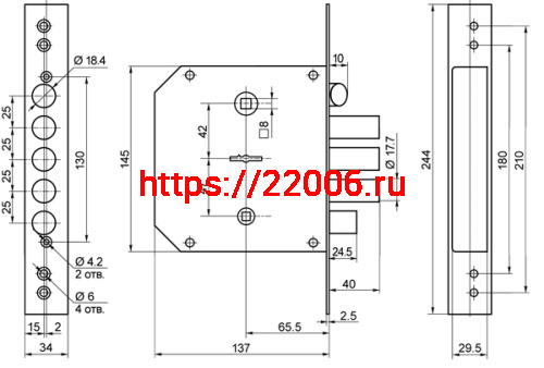 Замок Border (Бордер) врезной сувальдный с задвижкой и защёлкой ЗВ9-6 ЛКЗ (лев.), 5 кл. /77412/ фото 2 Замок Border (Бордер) врезной сувальдный с задвижкой и защёлкой ЗВ9-6 ЛКЗ (лев.), 5 кл. /77412/ фото 2