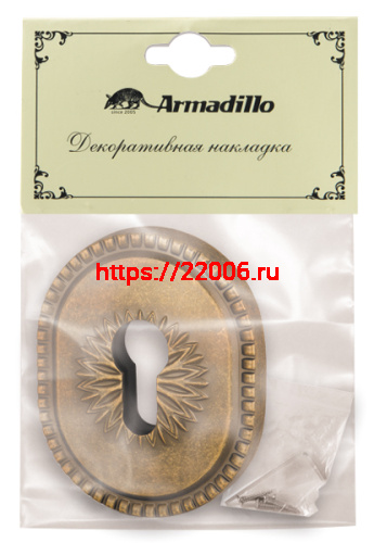 Накладка Armadillo (Армадилло) на цилиндр ESC.C.CL/OV (ET-DEC CL) OB-13 античная бронза фото 2 Накладка Armadillo (Армадилло) на цилиндр ESC.C.CL/OV (ET-DEC CL) OB-13 античная бронза фото 2