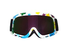 Очки 815-33 оправа белая, линза зеркальная детский резинка 100%