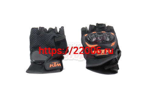 Перчатки мото KTM (пласт.защита,тыльн.часть-износост.дыш.ткань,ладонь-антискольз.)Без пальцев, L Перчатки мото KTM (пласт.защита,тыльн.часть-износост.дыш.ткань,ладонь-антискольз.)Без пальцев, L