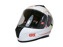 Шлем TVS RACING (Индия) STREET D/V WHITE YELLOW размер XXL, + пинлок в комплекте, очки