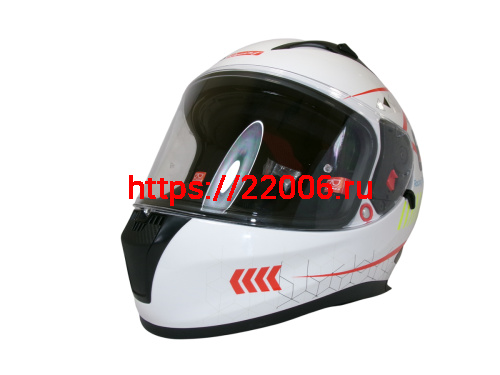 Шлем TVS RACING (Индия) STREET D/V WHITE YELLOW размер XXL, + пинлок в комплекте, очки