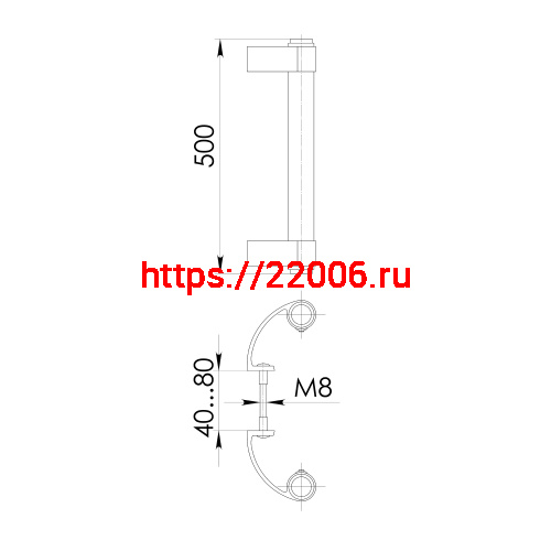 Ручка Punto (Пунто) дверная офисная PH31/500.02 500мм RAL9016 белый фото 3 Ручка Punto (Пунто) дверная офисная PH31/500.02 500мм RAL9016 белый фото 3
