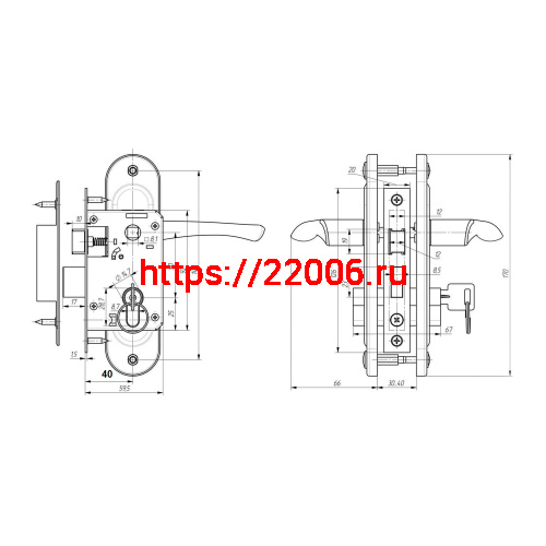 Замок Zenit (Зенит) врезной цилиндровый с защёлкой в комплекте с ручкой ЗВ4-50.01 (серебро), 5 кл. фото 2 Замок Zenit (Зенит) врезной цилиндровый с защёлкой в комплекте с ручкой ЗВ4-50.01 (серебро), 5 кл. фото 2