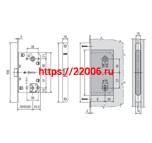 B06102.50.12.567 AGB (АГБ) Защелка врезная WC (ант. бр.) с отв. пл. B02402.05.12 MEDIANA POLARIS фото 4 B06102.50.12.567 AGB (АГБ) Защелка врезная WC (ант. бр.) с отв. пл. B02402.05.12 MEDIANA POLARIS фото 4