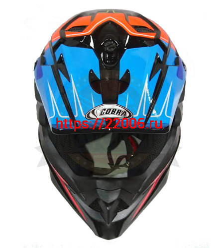 Шлем кроссовый COBRA JK803, черн-сине-оранж.,черн-бел.с крас., черн-сер с бел., раз-ры S (уп.6 шт) фото 4 Шлем кроссовый COBRA JK803, черн-сине-оранж.,черн-бел.с крас., черн-сер с бел., раз-ры S (уп.6 шт) фото 4