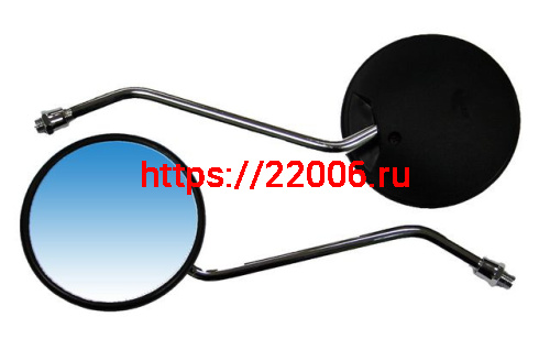 Зеркала заднего вида №02 пластик черное круглое Альфа М10