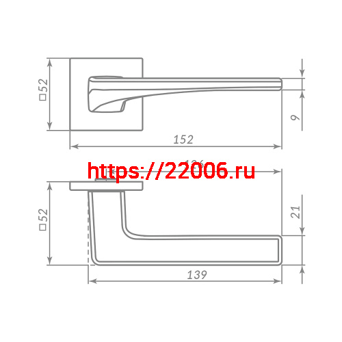 Ручка Punto (Пунто) раздельная K.ARC.Q52.ELEN CP-8 хром фото 2 Ручка Punto (Пунто) раздельная K.ARC.Q52.ELEN CP-8 хром фото 2