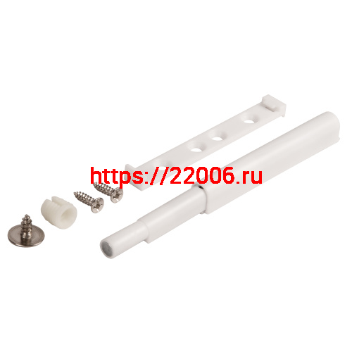 Толкатель Ajax (Аякс) мебельный пластиковый DMP-85/14M с магнитом WH белый фото 4 Толкатель Ajax (Аякс) мебельный пластиковый DMP-85/14M с магнитом WH белый фото 4