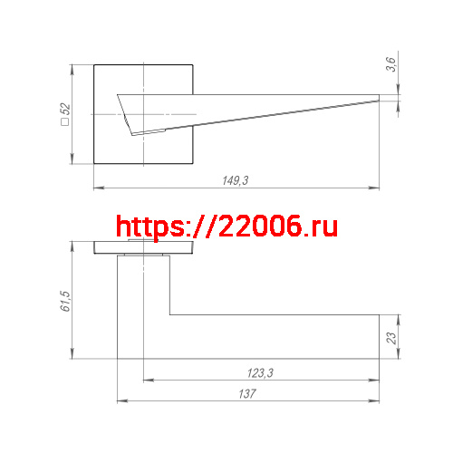 Ручка Ajax (Аякс) раздельная K.JS51.TRIO SN-3 матовый никель фото 2 Ручка Ajax (Аякс) раздельная K.JS51.TRIO SN-3 матовый никель фото 2
