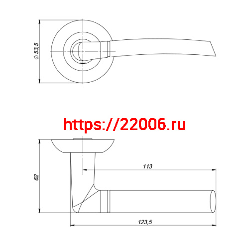 Ручка Punto (Пунто) раздельная R.ZR54.COMETA (COMETA ZR) SN/CP-3 матовый никель/хром фото 2 Ручка Punto (Пунто) раздельная R.ZR54.COMETA (COMETA ZR) SN/CP-3 матовый никель/хром фото 2