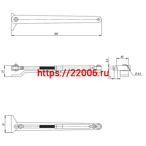 Рычажная Armadillo (Армадилло) тяга DCS.UN.BC/DA (25-140) AL (алюминий) фото 3