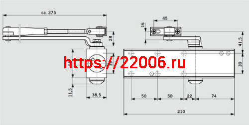 Доводчик Dorma (Дорма) дверной TS-Profil EN2/3/4+Size5 BCA, с рычажной тягой, серый фото 3 Доводчик Dorma (Дорма) дверной TS-Profil EN2/3/4+Size5 BCA, с рычажной тягой, серый фото 3