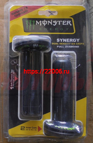Ручки руля резиновые черные с надписью MONSTER 113*31*22 Ручки руля резиновые черные с надписью MONSTER 113*31*22