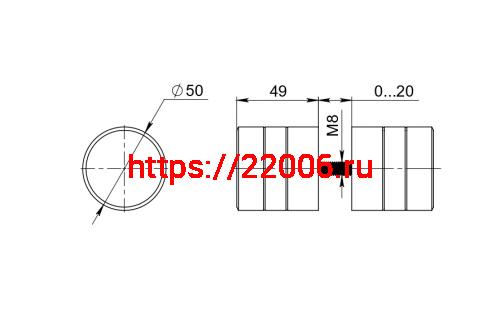 Ручка-кнопка Fuaro (Фуаро) R.DSS304-button INOX 304 фото 2