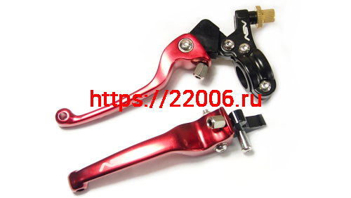 Рычаг тормоза и сцепления алюминиевый (складной) красный (ПАРА)