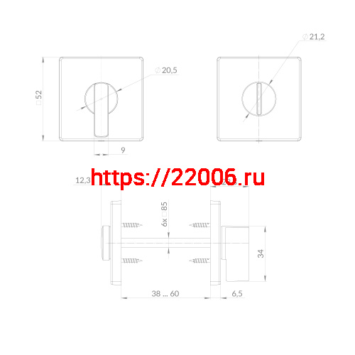 Ручка Punto (Пунто) поворотная BK6.K.EST.Q52.JOY SSG-39 сатинированное золото фото 3