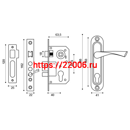 Замок Punto (Пунто) цилиндровый в комплекте с ручкой LOCKSET15.CRONA.4061-3 (KIT P15 4061/3 CRONA) SN мат.никель фото 3 Замок Punto (Пунто) цилиндровый в комплекте с ручкой LOCKSET15.CRONA.4061-3 (KIT P15 4061/3 CRONA) SN мат.никель фото 3